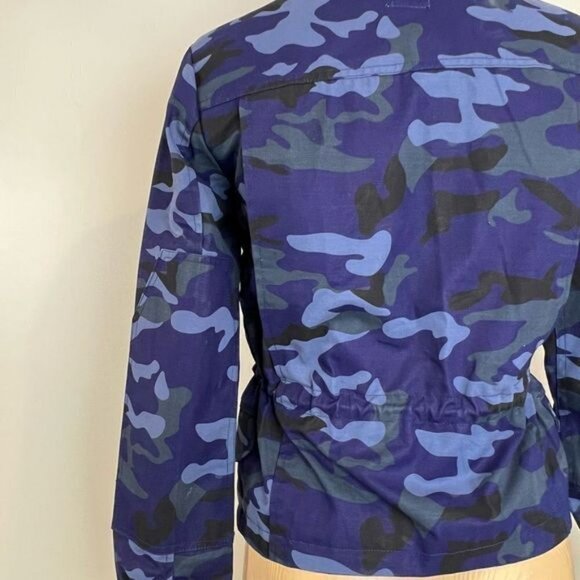 Brand New Gap Women’s XS Blue Printed Camo Utility Jacket Full Zip Pockets Hunt - Picture 12 of 12